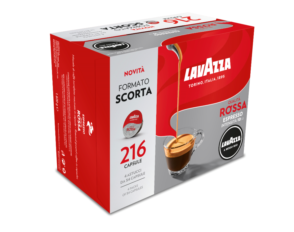 AMR216 216 ( 4 X 54 ) Capsule Caffe Lavazza A Modo Mio Qualita Rossa Originali - immagine 1