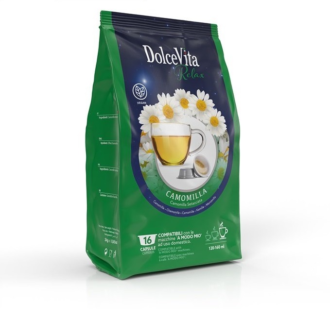 MMCA 16 Capsule Dolce Vita Camomilla Compatibili Lavazza A Modo Mio Electrolux Saeco Simpla Piccina - immagine 1
